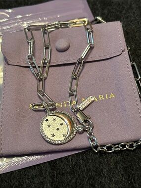 Melinda Maria You’re a Star Lariat necklace, NWT, silvertone.
